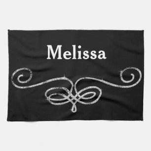 Silver and Black Tea Towel