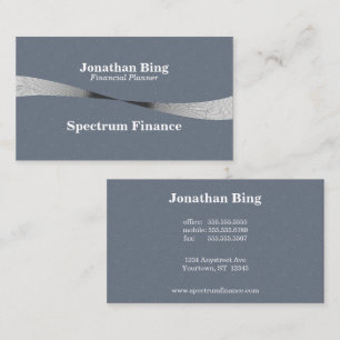 Silver and Black Wave Business Finance Law Card