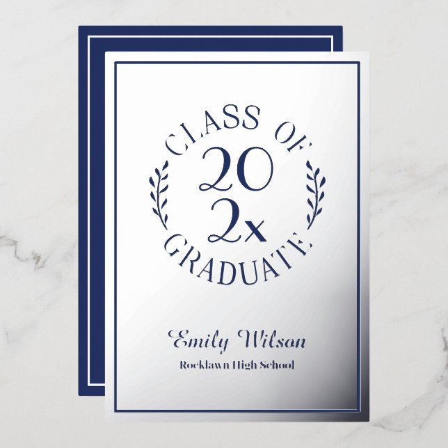 Silver and Blue Class Of 2025 Graduation Party (Front/Back)