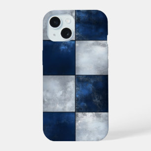Silver and Blue Pattern iPhone 15 Case