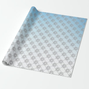 Silver and blue Santa Christmas  Wrapping Paper