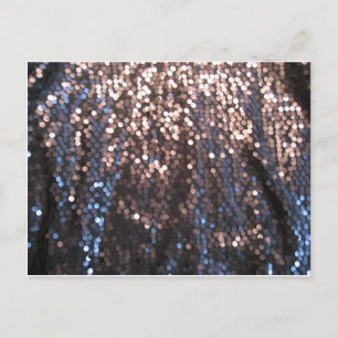 Silver and blue sparkles postcard
