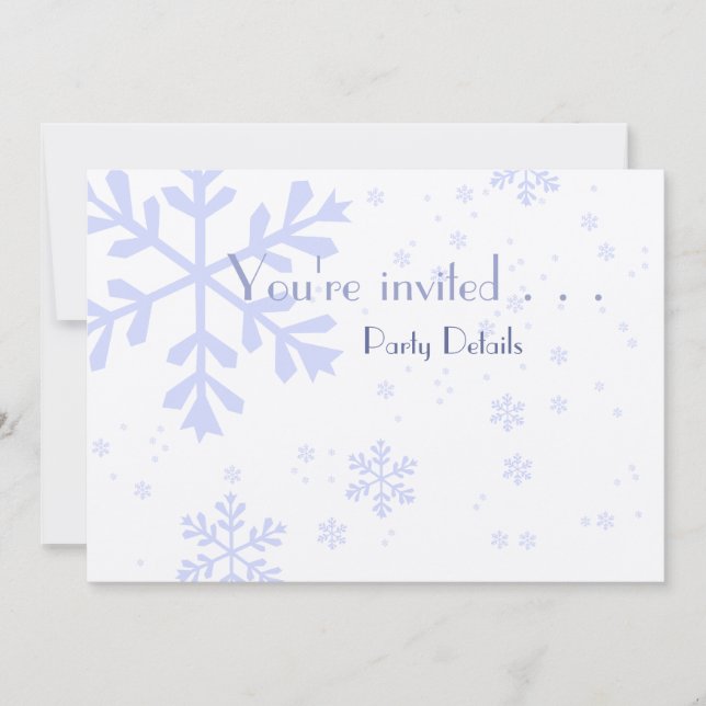 Silver and Blue Winter Invitation (Front)