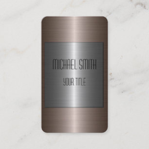Silver and Bronze Stainless Steel Metal Business Card