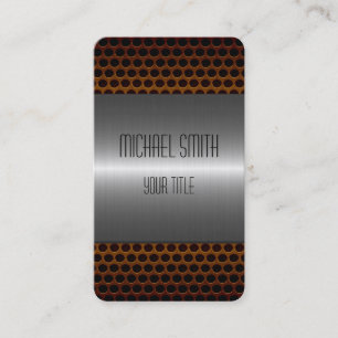 Silver and Bronze Stainless Steel Metal Hole Business Card