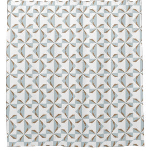 Silver and Brown Pinwheel Shower Curtain