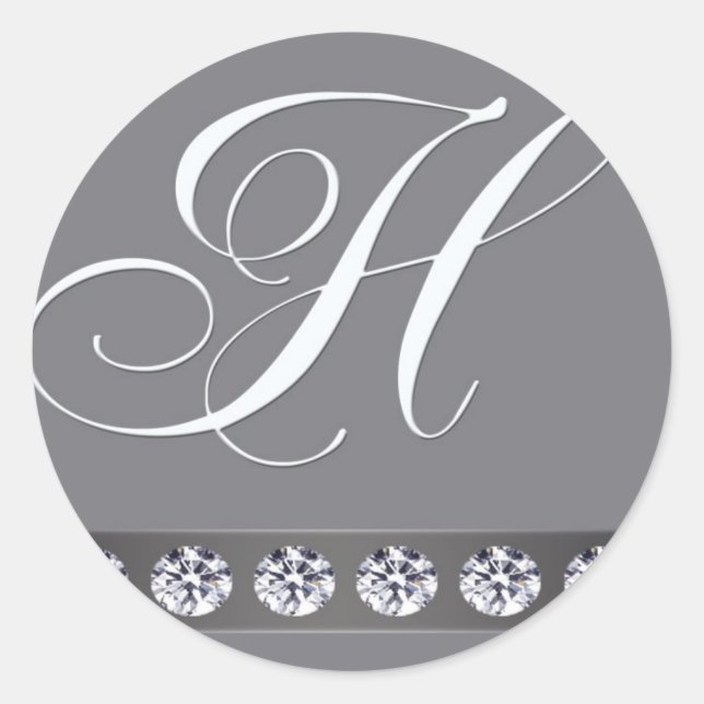 Silver and crystal classic round sticker (Front)
