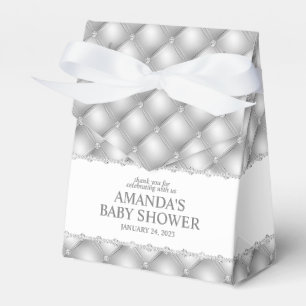 Silver and Diamonds Tufted Glamour Favour Box