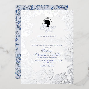  Silver and Dusty Blue Floral Elegant Wedding