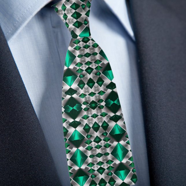 Silver and Emerald Pattern Tie (Creator Uploaded)