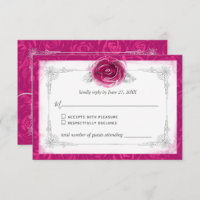 Silver and Fuchsia Roses Elegant