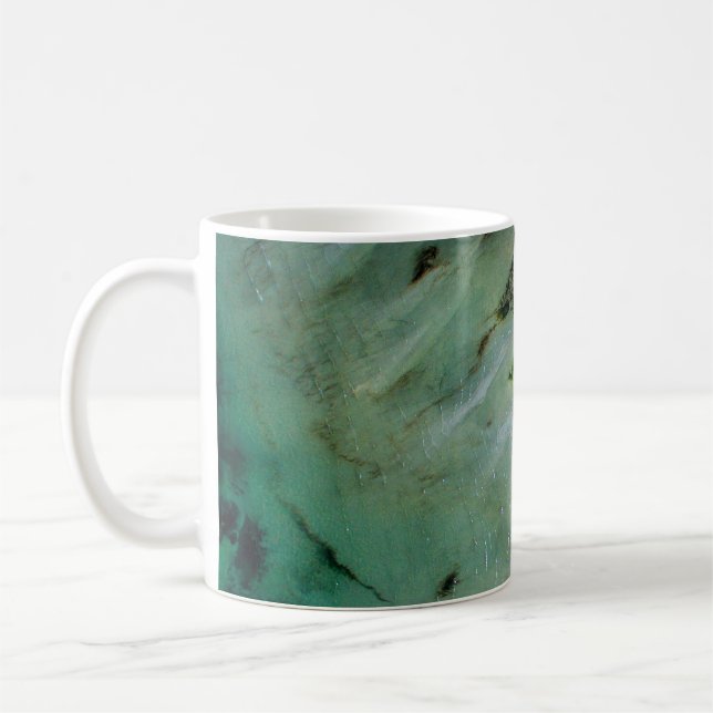 Silver and gold abstract illustration coffee mug (Left)
