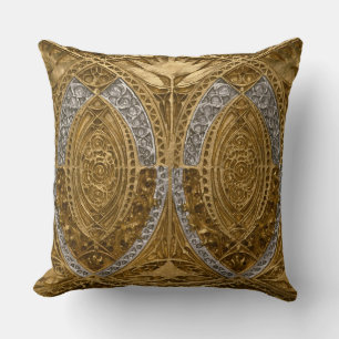 Silver And Gold Art Deco Pattern Cushion