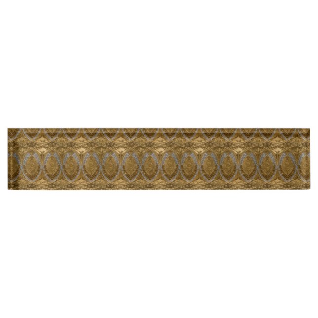 Silver And Gold Art Deco Pattern Nameplate (Front)