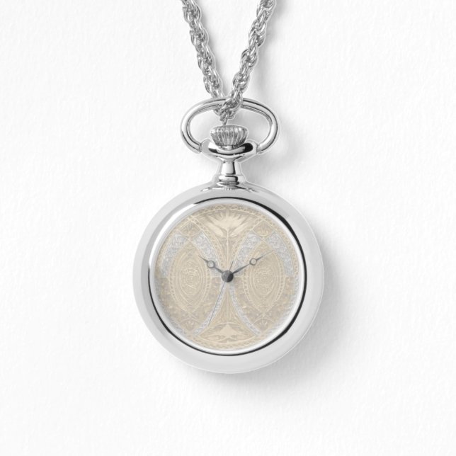 Silver And Gold Art Deco Pattern Watch (Front)