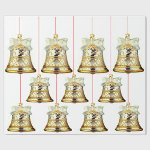 Silver and Gold Bells Wrapping Paper