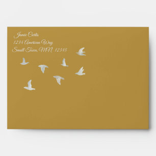Silver and Gold Bird Envelope
