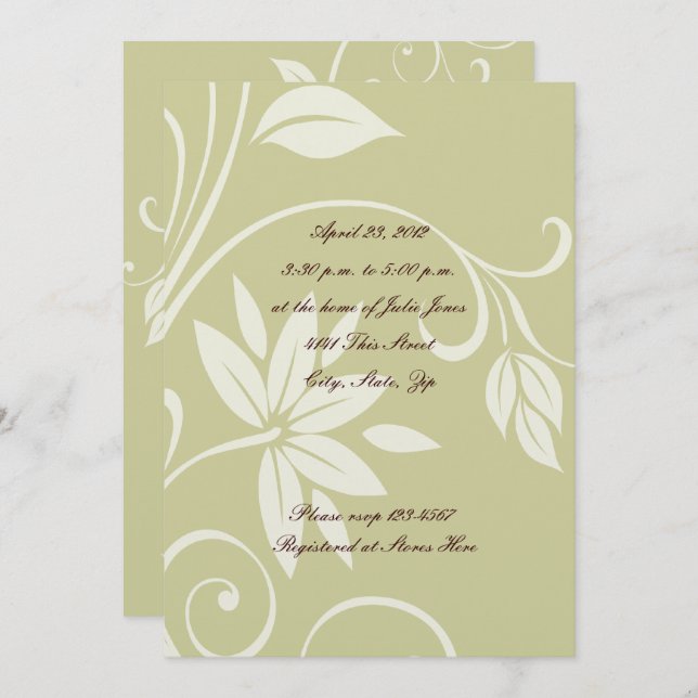 Silver and Gold Bridal Shower Invitation (Front/Back)