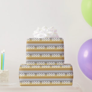 Silver and Gold Business Wrapping Paper with Logo