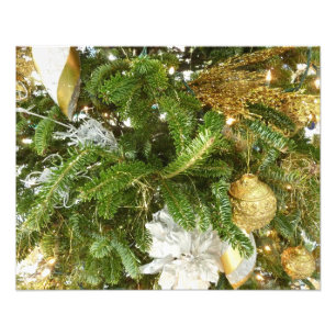 Silver and Gold Christmas Tree I Holiday Photo Print