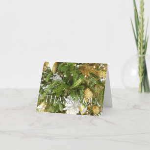 Silver and Gold Christmas Tree I Holiday Thank You Card