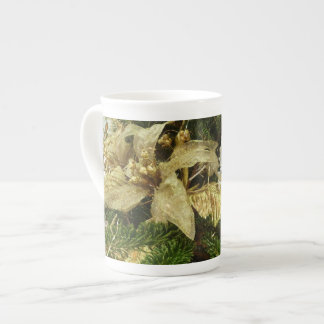 Silver and Gold Christmas Tree II Holiday Bone China Mug