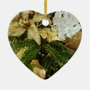 Silver and Gold Christmas Tree II Holiday Ceramic Tree Decoration