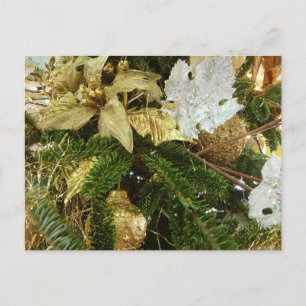 Silver and Gold Christmas Tree II Holiday Postcard