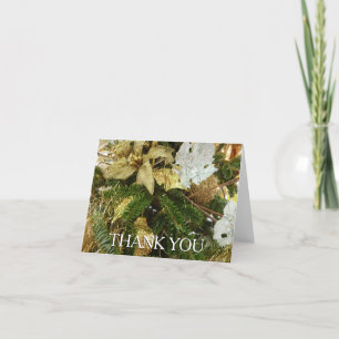 Silver and Gold Christmas Tree II Holiday Thank You Card