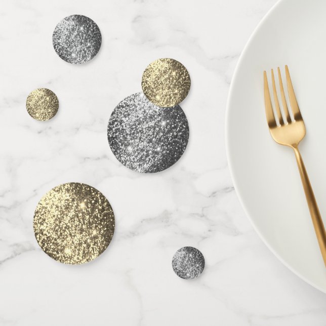 Silver and Gold Glitter Confetti (Group)