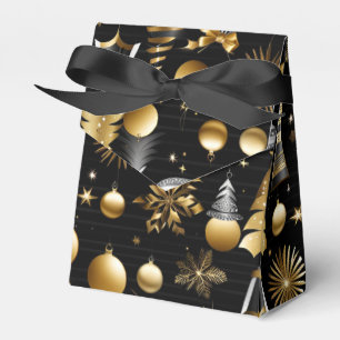 Silver And Gold Holiday Ornaments Tent Favour Box