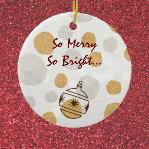 Silver and Gold Merry Ceramic Tree Decoration