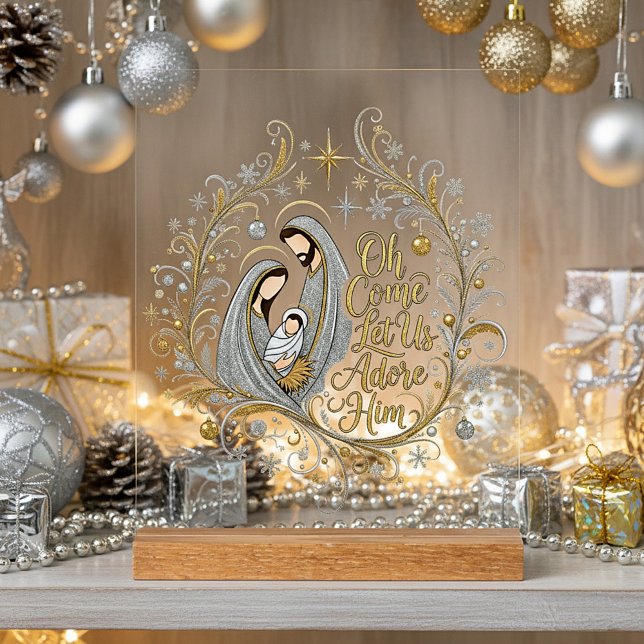 Silver and gold nativity Christmas Acrylic Sign (Creator Uploaded)