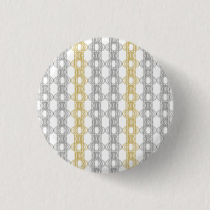 Silver and Gold Pattern 3 Cm Round Badge