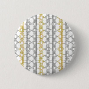 Silver and Gold Pattern 6 Cm Round Badge
