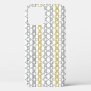 Silver and Gold Pattern iPhone 12 Case