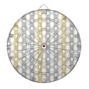 Silver and Gold Pattern Dartboard