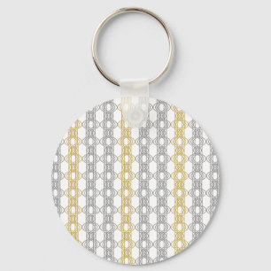 Silver and Gold Pattern Key Ring