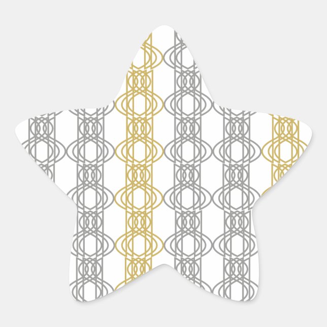 Silver and Gold Pattern Star Sticker (Front)