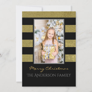 Silver and Gold Photo Christmas Holiday Card