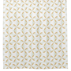 Silver and Gold Pinwheel Shower Curtain