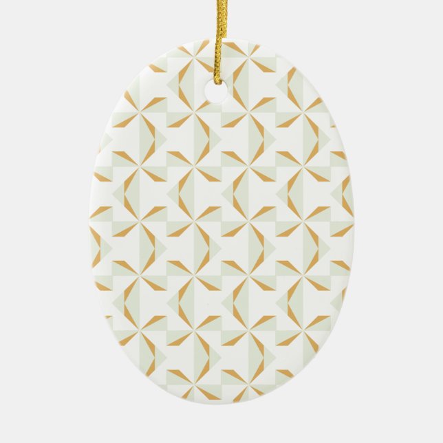 Silver and Gold Pinwheels Ceramic Tree Decoration (Front)