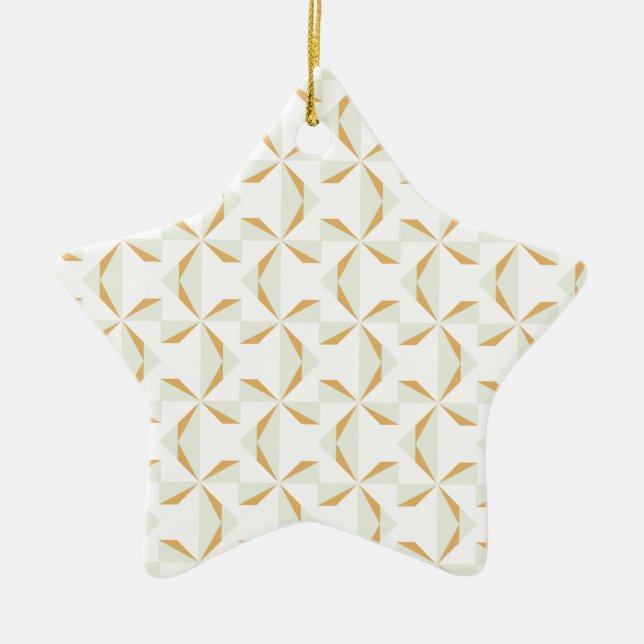 Silver and Gold Pinwheels Ceramic Tree Decoration (Front)