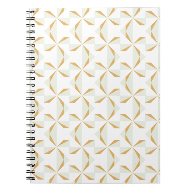 Silver and Gold Pinwheels Spiral Notebook (Front)