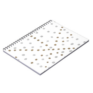 Silver and Gold Polka Dots Notebook