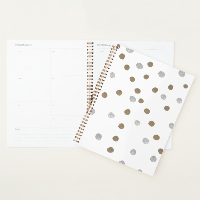 Silver and Gold Polka Dots  Planner (Display)