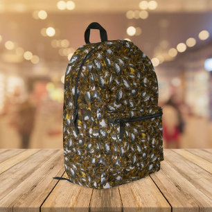 Silver and Gold Printed Backpack