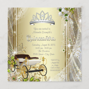 Silver and Gold Quinceanera Invitation