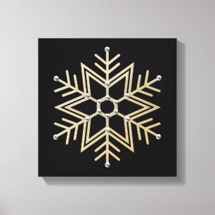 Silver and Gold Snowflake Canvas Print