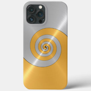 Silver and Gold Stainless Shiny Metal Look iPhone 13 Pro Max Case